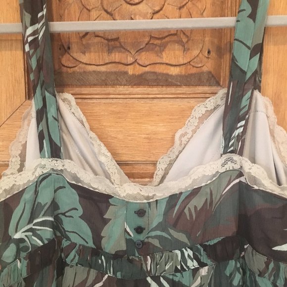 Michael Kors Dress 12 Tier midi Tropical Leaf - Picture 3 of 10